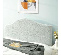 BEIWOSHA Stretch Headboards Single/King/Double Bed Headboard Protector | All-inclusive Curved Universal Bed Board Slip Cover Wood Leather Dust Cover(Lightgrayb,190cm-200cm)