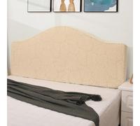 BEIWOSHA Stretch Headboards Single/King/Double Bed Headboard Protector | All-inclusive Curved Universal Bed Board Slip Cover Wood Leather Dust Cover(Beigea,100cm-120cm)