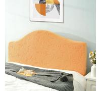 BEIWOSHA Stretch Headboards Single/King/Double Bed Headboard Protector | All-inclusive Curved Universal Bed Board Slip Cover Wood Leather Dust Cover(Orangeb,210cm-220cm)