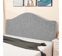 BEIWOSHA Stretch Headboards Single/King/Double Bed Headboard Protector | All-inclusive Curved Universal Bed Board Slip Cover Wood Leather Dust Cover(Lightgraya,210cm-220cm)