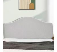 BEIWOSHA Stretch Headboards Single/King/Double Bed Headboard Protector | All-inclusive Curved Universal Bed Board Slip Cover Wood Leather Dust Cover(Lightgrayc,210cm-220cm)