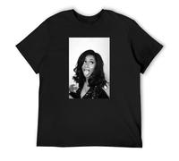 BEIYANUO Men's T-Shirts Cardi B American Rap Singer Black L