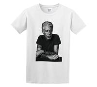 BEIYANUO Short T-Shirt Anthony Bourdain 2019 Reservations Rip White S