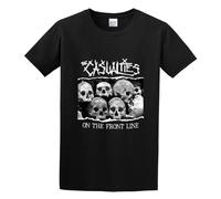 BEIYANUO Short T-Shirt The Casualties on The Front Line 2004 Album Cover Black M