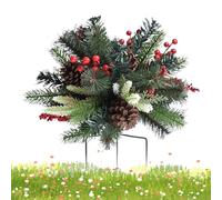 Beiykhera Remplissage de pot de fleurs de Noël pour l'extérieur | Buissons artificiels de Noël avec trépied pour décoration d'intérieur pour l'hiver, Thanksgiving, automne, bureaux à l'extérieur