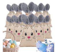 Beiykhera Sacs à Bonbons de Pâques | 10 Pièces Pochette Friandises Lapin - Sac À Cadeaux Pour Les Fêtes - Pour Filles Salle De te De Printemps Garniture De Panier Mariage Boutiques Chocolat