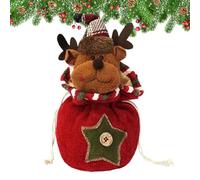 Beiykhera Sacs de Noël réutilisables avec cordon de serrage | Sacs de Noël en tissu tricoté - Père Noël, renne, bonhomme de neige, décoration d'emballage de bonbons pour enfants et garçons, élan