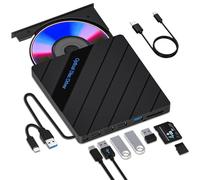 Beizkna Lecteur CD DVD Externe pour Ordinateur Portable USB 3.0 Type-C Portable Graveur CD+/-RW Lecteur-graveur Lecteur de lecteurs externes pour PC, Bureau, MacBook, iMac, Windows 11/10/8/7/XP/Vista