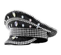 Bejeweled Chapeau de capitaine en cristal pour enterrement de vie de jeune fille Accessoire élégant