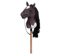 BEJOY Cheval de bataille en peluche pour enfants avec licol et mors - Gris-violet