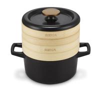Cuit vapeur 20 cm Nori avec 2 passoires en bambou - Beka - Noir - Fonte Noir G