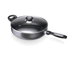 Beka Pro Induc Sauteuse PTFE 28 cm avec Poignée et Couvercle Verre - Aluminium - Compatible Tous Feux dont Induction - Garantie 3 ans