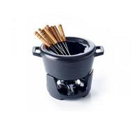 BEKA – Service à fondue 2 L, fonte émaillée noire, 8 fourchettes incluses