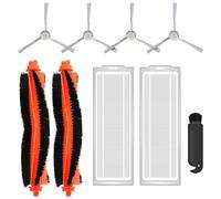 BekabA Pack de 9 accessoires de rechange pour Xiaomi Robot Vacuum S12/S10 EU, 2 brosses principales orange, 2 filtres HEPA,4 brosses latérales, kit de rechange pour Xiaomi Vacuum-Mop 2S/P/Pro/V2/V3/SE