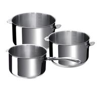 Bekaline 12326974 Evolution Série de 3 Casseroles + 1 Manche Amovible en acier inoxydable 16/20 cm