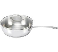 Bekaline 13515244 Belvia Sauteuse + Couvercle Verre En Acier Inoxydable 24 Cm, Argenté