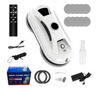 Bekasa Robot Nettoyeur Vitres avec pulvérisation d'eau, 5600PA Robot Laveur de Vitre Automatique 3 Modes de Nettoyage, Navigation Intelligente Robots Lave Citre Télécommande, 10 Chiffon