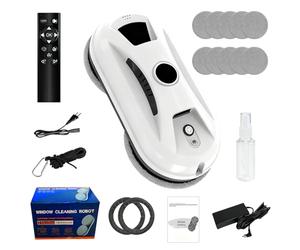 Bekasa Robot Nettoyeur Vitres avec pulvérisation d'eau, 5600PA Robot Laveur de Vitre Automatique 3 Modes de Nettoyage, Navigation Intelligente Robots Lave Citre Télécommande, 10 Chiffon