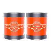 BEKATEQ BK-721F Peinture pour carrelage 1kg Ivoire clair brillant, extérieur & intérieur - Inodore, résistant à l'eau et aux UV, haut pouvoir couvrant - Pour cuisine, salle de bain, garage