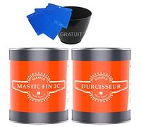 BEKATEQ Mastic fin BK-110EP 2C Résine époxy 1,5 kg Mastic pour plancher, voiture, bateau I Remplir fissures et trous I Durcissement rapide, Résistant à l'eau, Extensible à 0 I Kit d'outils inclus
