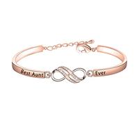 BEKECH Bracelet pour tante de nièce, neveu « Best Aunt Ever Infinity » - Cadeau d'anniversaire pour une nouvelle tante, Small, Cuivre, /NA.