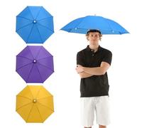 Bekecidi 3 PCS Casquettes de Parapluie Chapeaux de Parapluie: Chapeau de Parapluie Arc-en-Ciel Réglable Casquette de Pêche Imperméable avec Bandes Élastiques Mini Casquettes de Parapluie(B) 2