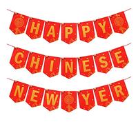 Bekecidi 3 Pièces Bannière du Nouvel an Chinois 2025 Décorations de Bruant de Fête du Nouvel An Bannière Rouge Festive de Printemps pour la Décoration de la Maison Intérieur Extérieur