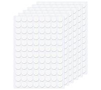 Bekecidi 6 Feuilles 576pcs Blanc Auto-Adhésif Trou de Vis Autocollants, Couvercle de Trou de Vis en Plastique Autocollants Antipoussière Capuchon à Vis Couvercles pour Meubles en Bois Armoires 15mm