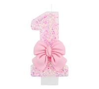 Bekecidi Bougies Papillon Rose Numéro 1, Bougies pour Gâteau d'anniversaire, Paillettes Décorations de Gâteau Uniques pour 1er Anniversaire pour Filles, Fête d'anniversaire, Anniversaire (Numéro 1)