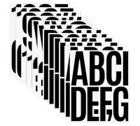 Bekecidi Lot de 12 Feuilles d'autocollants en Vinyle de 5 Pouces, Lettres et Chiffres, Autocollants Alphabet Noirs Imperméables pour Panneaux, Affiches, Fenêtres, Boîtes aux Lettres, Voitures (C), ST-011
