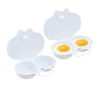 Bekecidi Lot De 2 Pocheuses À Œufs Pochés Pour Micro-Ondes, Anti-Adhésives, Réutilisables, De Qualité Alimentaire En Polypropylène, Double Tasse, Gadgets De Cuisine, Ustensiles De Cuisine Pour Petit