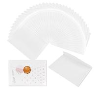 Bekecidi Lot de 50 Enveloppes Glassine, Enveloppes en Vélin Translucides Enveloppes d'Invitation en Papier Petite Enveloppe Blanche pour Invitations de Mariage, Carte de Voeux (18.5x12.5cm)