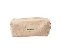 Bekecidi Trousse Fraise Lapin en Velours Côtelé avec Fermeture Éclair | Trousse scolaire fille, pencil case aesthetic, adaptée pour la rentrée scolaire, collège et primaire, vendue à l'unité