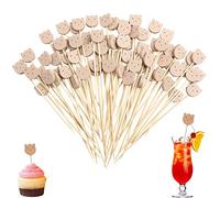 Bekeify Bois Bâtonnets Cocktail 200 PCS Brochettes Cocktail 12 CM Fruits Bâtons Décor en Forme Multicolore Accessoires de Décoration pour Fruits Canapés Boissons Mariage Sandwichs