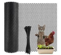 Bekeify Clôture en Maille Plastique Rouleau de Grillage à Poule 40 cm x 5 m | Clôture de Jardin Balcon Filet à Poules pour Protection Chats Chiens Poulailler Lapins et Plantes avec 50 Serre Cables, Noir