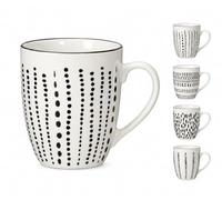 Beker van porselein inhoud van 350ml set van 4 verschillende