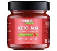 BeKeto Keto Jam - Confiture cétogène très fraise 200 g à faible teneur en glucides, végétalienne, sans gluten, naturelle et complètement sans sucre.