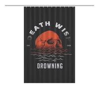 BEKGZYXWM Bath CurtainRideau Douche Imperméable Opaque 46.85x70.87Inch（119x180cm） 12 Crochets Plastique + Oeillets Métal, Résistant Chaleur Death Wish Skull T-Shirt