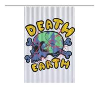 BEKGZYXWM Bath CurtainRideau Douche Imperméable Opaque 46.85x70.87Inch（119x180cm） 12 Crochets Plastique + Oeillets Métal, Résistant Chaleur Dead Earth, Skeleton