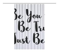 BEKGZYXWM Bath CurtainRideau Douche Imperméable Opaque 46.85x70.87Inch（119x180cm） 12 Crochets Plastique + Oeillets Métal, Résistant Chaleur BE You BE True Just BE