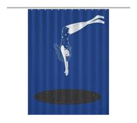 BEKGZYXWM Bath CurtainRideau Douche Imperméable Opaque 53.54x70.87Inch（136x180cm） 12 Crochets Plastique + Oeillets Métal, Résistant Chaleur Fall Into The Stars