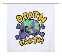 BEKGZYXWM Bath CurtainRideau Douche Imperméable Opaque 69.69x70.87Inch（177x180cm） 12 Crochets Plastique + Oeillets Métal, Résistant Chaleur Dead Earth, Skeleton