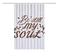 BEKGZYXWM Bath CurtainRideau Opaque pour Douche /Baignoire, Polyester Be Still My Soul-Brown-T-Shirt-mug Imperméable avec Crochets Et Oeillets , Résistant À La Chaleur