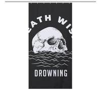 BEKGZYXWM Bath CurtainRideau Opaque pour Douche /Baignoire, Polyester Death Wish Skull T-Shirt Imperméable avec Crochets Et Oeillets , Résistant À La Chaleur