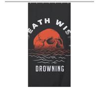 BEKGZYXWM Bath CurtainRideau Opaque pour Douche /Baignoire, Polyester Death Wish Skull T-Shirt Imperméable avec Crochets Et Oeillets , Résistant À La Chaleur