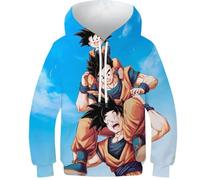 BEKGZYXWM Premium JoJo's, Minions & Dragon Ball 3DGoku, Vegeta Imprimé Sweat À Capuche - Unisexe, Design Élégant, Parfait pour Conventions D'Anime, Événements De Gaming & Usage Quotidien9-11Y