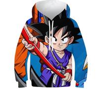 BEKGZYXWM Sweat À Capuche Édition Limitée JoJo's, Minions & Dragon Ball - Impression 3DGoku, Vegeta, Haute Qualité, Unisexe, Parfait pour Gamers, Fans D'Anime & Collectionneurs12-14Y