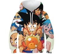 BEKGZYXWM Sweat À Capuche Édition Limitée JoJo's, Minions & Dragon Ball - Impression 3DGoku, Vegeta, Haute Qualité, Unisexe, Parfait pour Gamers, Fans D'Anime & Collectionneurs6-7Y