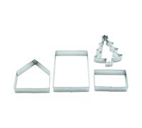 BekkiB 2250 - Lot de 4 « Maison en pain d'épice » - Petite maison croustillante à faire soi-même - Plaisir de cuisson pendant des années avec ce moule de base