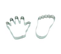 BekkiB 226162 Lot de 2 emporte-pièces « Main & Pied » en acier inoxydable pour la cuisson de biscuits et de biscuits